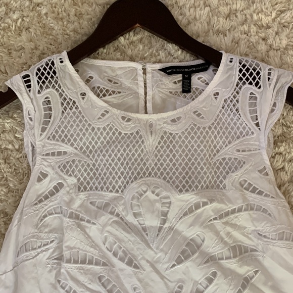 WHBM sleeveless white eyelet top - Picture 2 of 7